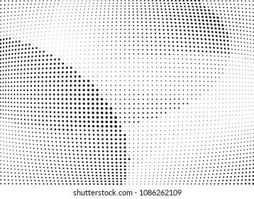 Abstract halftone wave dotted background. Halftone twisted grunge pattern, dot, circle.  Vector modern optical halftone pop art texture for poster, business card, cover, label mock-up, sticker layout