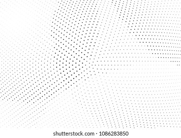 Abstract halftone wave dotted background. Halftone twisted grunge pattern, dot, circle.  Vector modern optical halftone pop art texture for poster, business card, cover, label mock-up, sticker layout