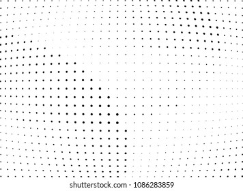 Abstract halftone wave dotted background. Halftone twisted grunge pattern, dot, circle.  Vector modern optical halftone pop art texture for poster, business card, cover, label mock-up, sticker layout