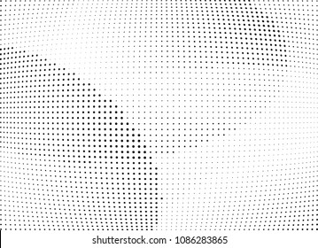 Abstract halftone wave dotted background. Halftone twisted grunge pattern, dot, circle.  Vector modern optical halftone pop art texture for poster, business card, cover, label mock-up, sticker layout