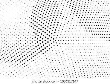 Abstract halftone wave dotted background. Halftone twisted grunge pattern, dot, circle.  Vector modern optical halftone pop art texture for poster, business card, cover, label mock-up, sticker layout