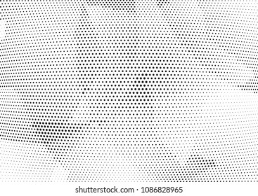 Abstract halftone wave dotted background. Halftone twisted grunge pattern, dot, circle.  Vector modern optical halftone pop art texture for poster, business card, cover, label mock-up, sticker layout
