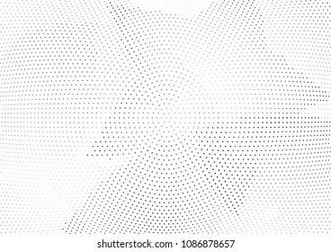 Abstract halftone wave dotted background. Halftone twisted grunge pattern, dot, circle.  Vector modern optical halftone pop art texture for poster, business card, cover, label mock-up, sticker layout