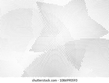 Abstract halftone wave dotted background. Halftone twisted grunge pattern, dot, circle.  Vector modern optical halftone pop art texture for poster, business card, cover, label mock-up, sticker layout