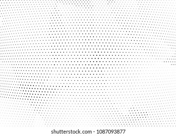 Abstract halftone wave dotted background. Halftone twisted grunge pattern, dot, circle.  Vector modern optical halftone pop art texture for poster, business card, cover, label mock-up, sticker layout