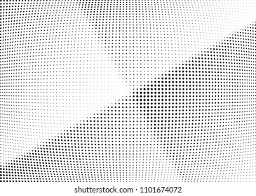 Abstract halftone wave dotted background. Halftone twisted grunge pattern, dot, circle.  Vector modern optical halftone pop art texture for poster, business card, cover, label mock-up, sticker layout