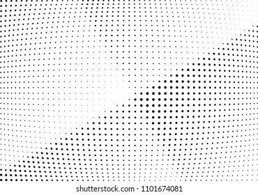 Abstract halftone wave dotted background. Halftone twisted grunge pattern, dot, circle.  Vector modern optical halftone pop art texture for poster, business card, cover, label mock-up, sticker layout