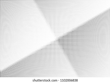 Abstract halftone wave dotted background. Halftone twisted grunge pattern, dot, circle.  Vector modern optical halftone pop art texture for poster, business card, cover, label mock-up, sticker layout