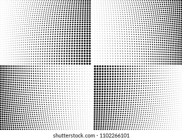 Abstract halftone wave dotted background. Halftone twisted grunge pattern, dot, circle.  Vector modern optical halftone pop art texture for poster, business card, cover, label mock-up, sticker layout
