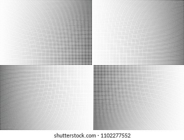 Abstract halftone wave dotted background. Halftone twisted grunge pattern, dot, circle.  Vector modern optical halftone pop art texture for poster, business card, cover, label mock-up, sticker layout