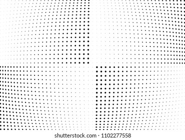 Abstract halftone wave dotted background. Halftone twisted grunge pattern, dot, circle.  Vector modern optical halftone pop art texture for poster, business card, cover, label mock-up, sticker layout