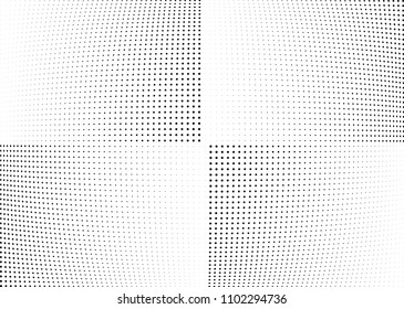 Abstract halftone wave dotted background. Halftone twisted grunge pattern, dot, circle.  Vector modern optical halftone pop art texture for poster, business card, cover, label mock-up, sticker layout