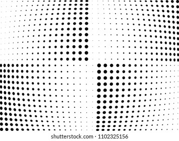 Abstract halftone wave dotted background. Halftone twisted grunge pattern, dot, circle.  Vector modern optical halftone pop art texture for poster, business card, cover, label mock-up, sticker layout