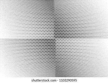 Abstract halftone wave dotted background. Halftone twisted grunge pattern, dot, circle.  Vector modern optical halftone pop art texture for poster, business card, cover, label mock-up, sticker layout