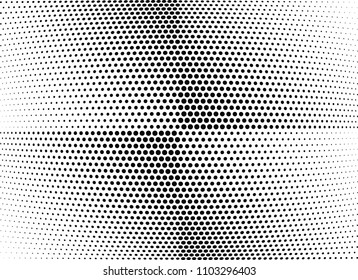 Abstract halftone wave dotted background. Halftone twisted grunge pattern, dot, circle.  Vector modern optical halftone pop art texture for poster, business card, cover, label mock-up, sticker layout