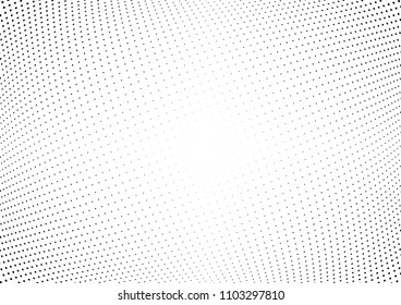 Abstract halftone wave dotted background. Halftone twisted grunge pattern, dot, circle.  Vector modern optical halftone pop art texture for poster, business card, cover, label mock-up, sticker layout