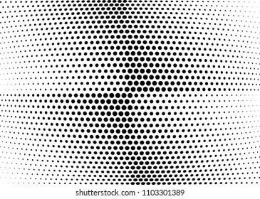 Abstract halftone wave dotted background. Halftone twisted grunge pattern, dot, circle.  Vector modern optical halftone pop art texture for poster, business card, cover, label mock-up, sticker layout