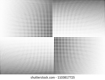 Abstract halftone wave dotted background. Halftone twisted grunge pattern, dot, circle.  Vector modern optical halftone pop art texture for poster, business card, cover, label mock-up, sticker layout