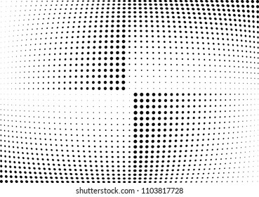 Abstract halftone wave dotted background. Halftone twisted grunge pattern, dot, circle.  Vector modern optical halftone pop art texture for poster, business card, cover, label mock-up, sticker layout