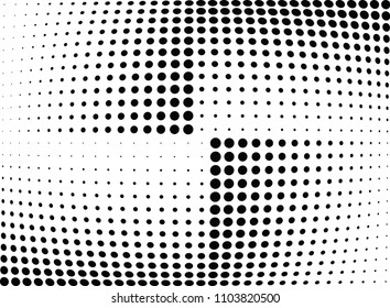 Abstract halftone wave dotted background. Halftone twisted grunge pattern, dot, circle.  Vector modern optical halftone pop art texture for poster, business card, cover, label mock-up, sticker layout