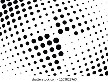 Abstract halftone wave dotted background. Halftone twisted grunge pattern, dot, circle.  Vector modern optical halftone pop art texture for poster, business card, cover, label mock-up, sticker layout
