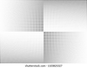 Abstract halftone wave dotted background. Halftone twisted grunge pattern, dot, circle.  Vector modern optical halftone pop art texture for poster, business card, cover, label mock-up, sticker layout