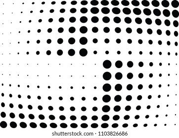 Abstract halftone wave dotted background. Halftone twisted grunge pattern, dot, circle.  Vector modern optical halftone pop art texture for poster, business card, cover, label mock-up, sticker layout