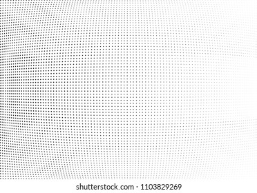 Abstract halftone wave dotted background. Halftone twisted grunge pattern, dot, circle.  Vector modern optical halftone pop art texture for poster, business card, cover, label mock-up, sticker layout