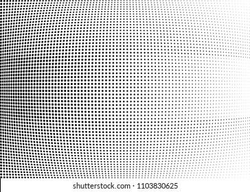 Abstract halftone wave dotted background. Halftone twisted grunge pattern, dot, circle.  Vector modern optical halftone pop art texture for poster, business card, cover, label mock-up, sticker layout