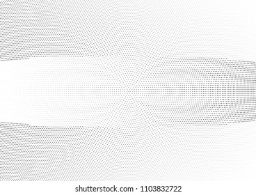Abstract halftone wave dotted background. Halftone twisted grunge pattern, dot, circle.  Vector modern optical halftone pop art texture for poster, business card, cover, label mock-up, sticker layout