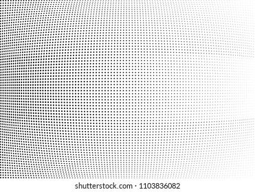 Abstract halftone wave dotted background. Halftone twisted grunge pattern, dot, circle.  Vector modern optical halftone pop art texture for poster, business card, cover, label mock-up, sticker layout