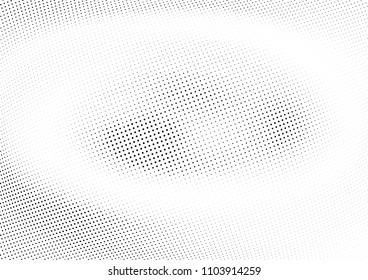 Abstract halftone wave dotted background. Halftone twisted grunge pattern, dot, circle.  Vector modern optical halftone pop art texture for poster, business card, cover, label mock-up, sticker layout