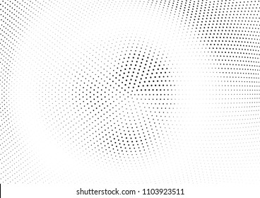 Abstract halftone wave dotted background. Halftone twisted grunge pattern, dot, circle.  Vector modern optical halftone pop art texture for poster, business card, cover, label mock-up, sticker layout