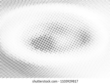 Abstract halftone wave dotted background. Halftone twisted grunge pattern, dot, circle.  Vector modern optical halftone pop art texture for poster, business card, cover, label mock-up, sticker layout