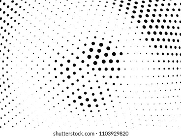 Abstract halftone wave dotted background. Halftone twisted grunge pattern, dot, circle.  Vector modern optical halftone pop art texture for poster, business card, cover, label mock-up, sticker layout
