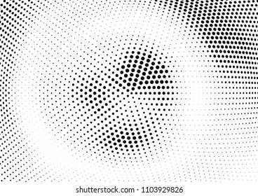 Abstract halftone wave dotted background. Halftone twisted grunge pattern, dot, circle.  Vector modern optical halftone pop art texture for poster, business card, cover, label mock-up, sticker layout