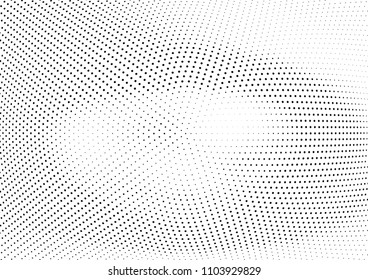 Abstract halftone wave dotted background. Halftone twisted grunge pattern, dot, circle.  Vector modern optical halftone pop art texture for poster, business card, cover, label mock-up, sticker layout