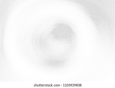 Abstract halftone wave dotted background. Halftone twisted grunge pattern, dot, circle.  Vector modern optical halftone pop art texture for poster, business card, cover, label mock-up, sticker layout
