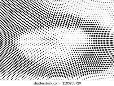 Abstract halftone wave dotted background. Halftone twisted grunge pattern, dot, circle.  Vector modern optical halftone pop art texture for poster, business card, cover, label mock-up, sticker layout