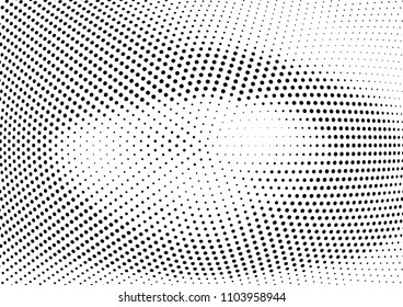 Abstract halftone wave dotted background. Halftone twisted grunge pattern, dot, circle.  Vector modern optical halftone pop art texture for poster, business card, cover, label mock-up, sticker layout