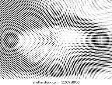 Abstract halftone wave dotted background. Halftone twisted grunge pattern, dot, circle.  Vector modern optical halftone pop art texture for poster, business card, cover, label mock-up, sticker layout