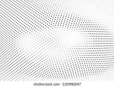 Abstract halftone wave dotted background. Halftone twisted grunge pattern, dot, circle.  Vector modern optical halftone pop art texture for poster, business card, cover, label mock-up, sticker layout