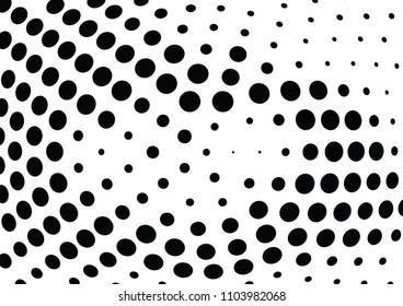 Abstract halftone wave dotted background. Halftone twisted grunge pattern, dot, circle.  Vector modern optical halftone pop art texture for poster, business card, cover, label mock-up, sticker layout
