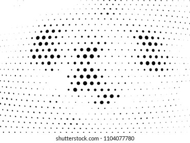 Abstract halftone wave dotted background. Halftone twisted grunge pattern, dot, circle.  Vector modern optical halftone pop art texture for poster, business card, cover, label mock-up, sticker layout