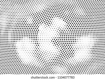Abstract halftone wave dotted background. Halftone twisted grunge pattern, dot, circle.  Vector modern optical halftone pop art texture for poster, business card, cover, label mock-up, sticker layout