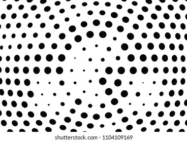 Abstract halftone wave dotted background. Halftone twisted grunge pattern, dot, circle.  Vector modern optical halftone pop art texture for poster, business card, cover, label mock-up, sticker layout