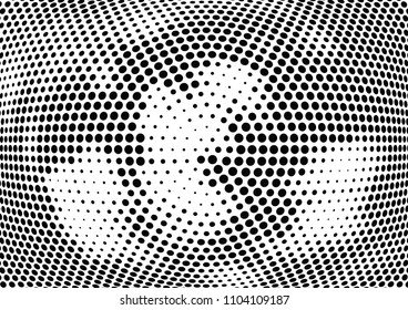 Abstract halftone wave dotted background. Halftone twisted grunge pattern, dot, circle.  Vector modern optical halftone pop art texture for poster, business card, cover, label mock-up, sticker layout