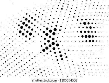 Abstract halftone wave dotted background. Halftone twisted grunge pattern, dot, circle.  Vector modern optical halftone pop art texture for poster, business card, cover, label mock-up, sticker layout