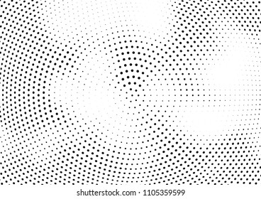 Abstract halftone wave dotted background. Halftone twisted grunge pattern, dot, circle.  Vector modern optical halftone pop art texture for poster, business card, cover, label mock-up, sticker layout