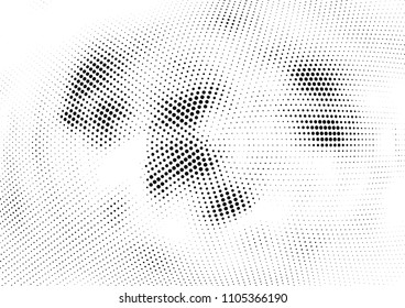 Abstract halftone wave dotted background. Halftone twisted grunge pattern, dot, circle.  Vector modern optical halftone pop art texture for poster, business card, cover, label mock-up, sticker layout